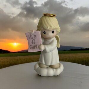 Precious Moment Growing In Grace By Enesco Girl Angel Newspaper, Infant 1996